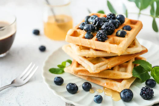 Belgian waffle on a plate