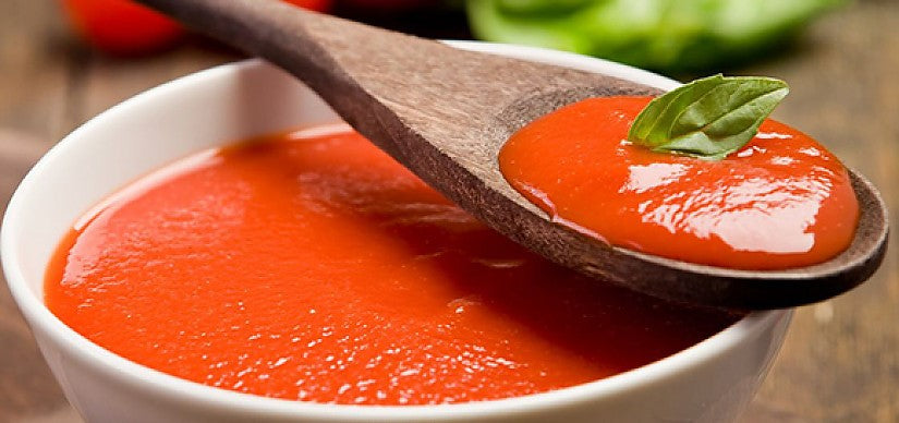 Tomato soup in a bowl
