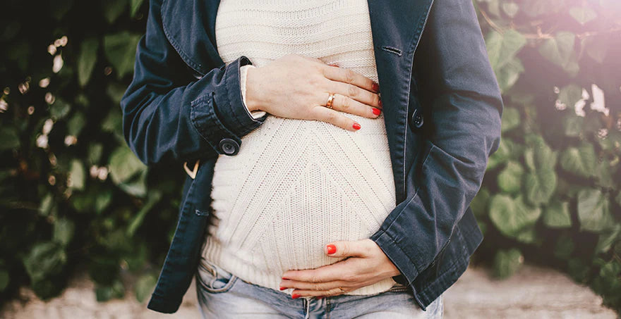 Woman with nail polish when pregnant